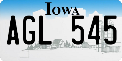 IA license plate AGL545