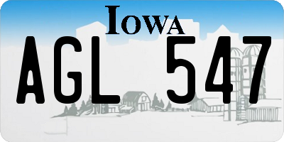 IA license plate AGL547