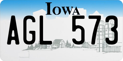 IA license plate AGL573