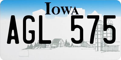 IA license plate AGL575