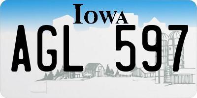 IA license plate AGL597