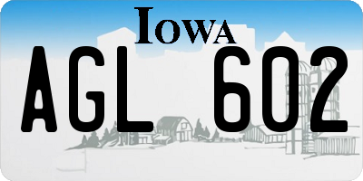 IA license plate AGL602