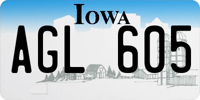 IA license plate AGL605
