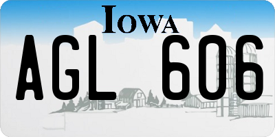 IA license plate AGL606