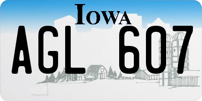 IA license plate AGL607