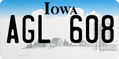 IA license plate AGL608
