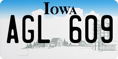 IA license plate AGL609