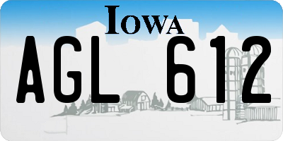 IA license plate AGL612