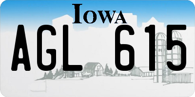 IA license plate AGL615