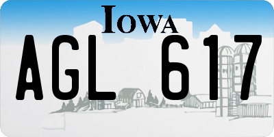 IA license plate AGL617