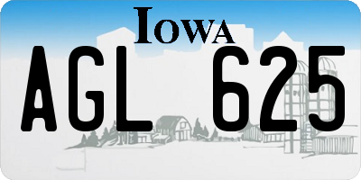 IA license plate AGL625