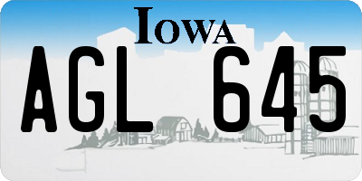 IA license plate AGL645