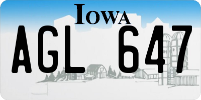 IA license plate AGL647