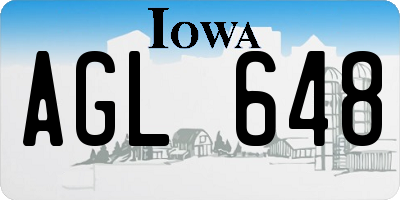 IA license plate AGL648