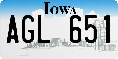 IA license plate AGL651