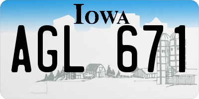 IA license plate AGL671
