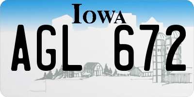 IA license plate AGL672