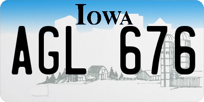 IA license plate AGL676