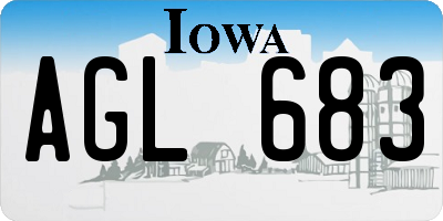 IA license plate AGL683