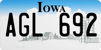 IA license plate AGL692