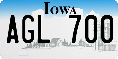 IA license plate AGL700