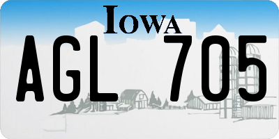IA license plate AGL705