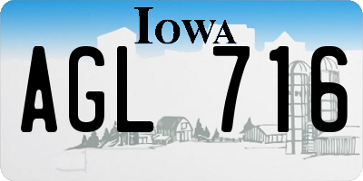 IA license plate AGL716
