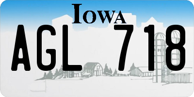 IA license plate AGL718