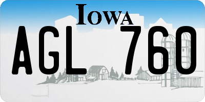 IA license plate AGL760