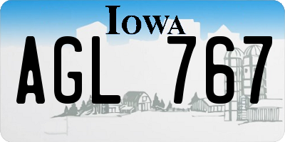 IA license plate AGL767