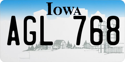 IA license plate AGL768