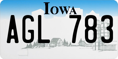 IA license plate AGL783