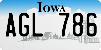 IA license plate AGL786