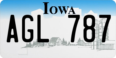 IA license plate AGL787
