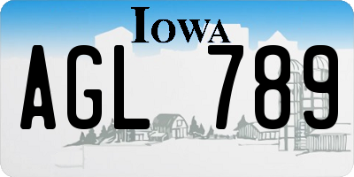 IA license plate AGL789