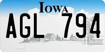 IA license plate AGL794