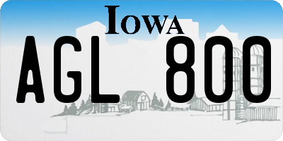 IA license plate AGL800