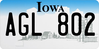 IA license plate AGL802