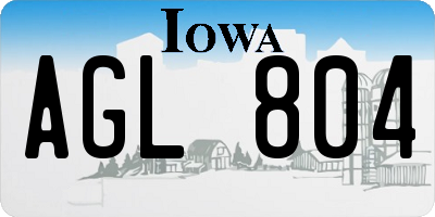 IA license plate AGL804