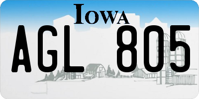 IA license plate AGL805