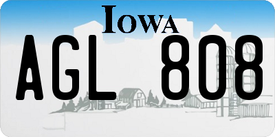 IA license plate AGL808