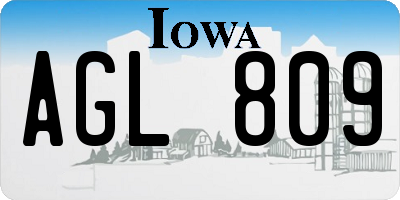 IA license plate AGL809