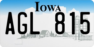IA license plate AGL815