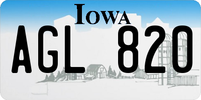 IA license plate AGL820
