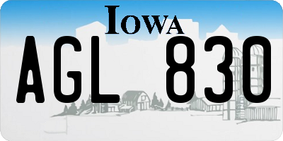 IA license plate AGL830