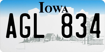 IA license plate AGL834