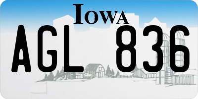 IA license plate AGL836