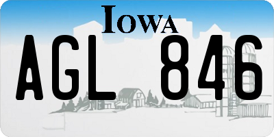IA license plate AGL846