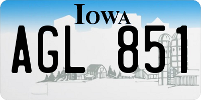 IA license plate AGL851