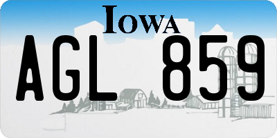 IA license plate AGL859